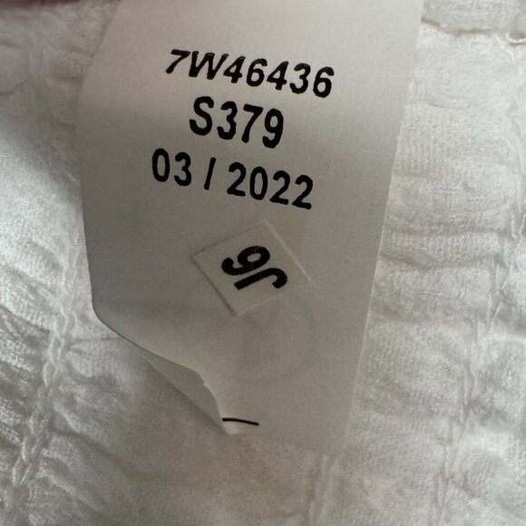 Lucky Brand White Cotton Crochet Collar Halter Neck Shirred Waist Peplum Top - Picture 12 of 13